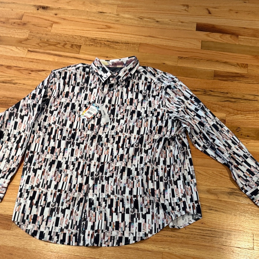 Robert Graham Men's Geometric Button Down Shirt - Black, White, Pink